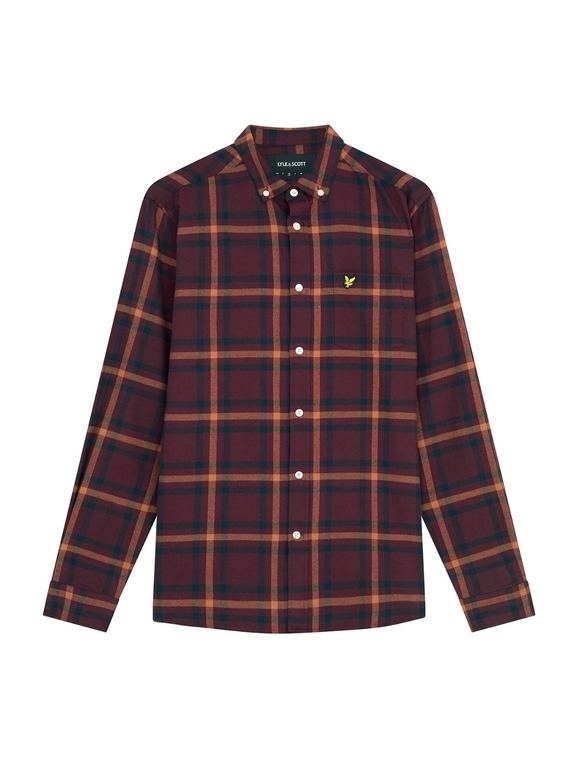 Lyle & Scott Check Flannel shirt - Burgundy 